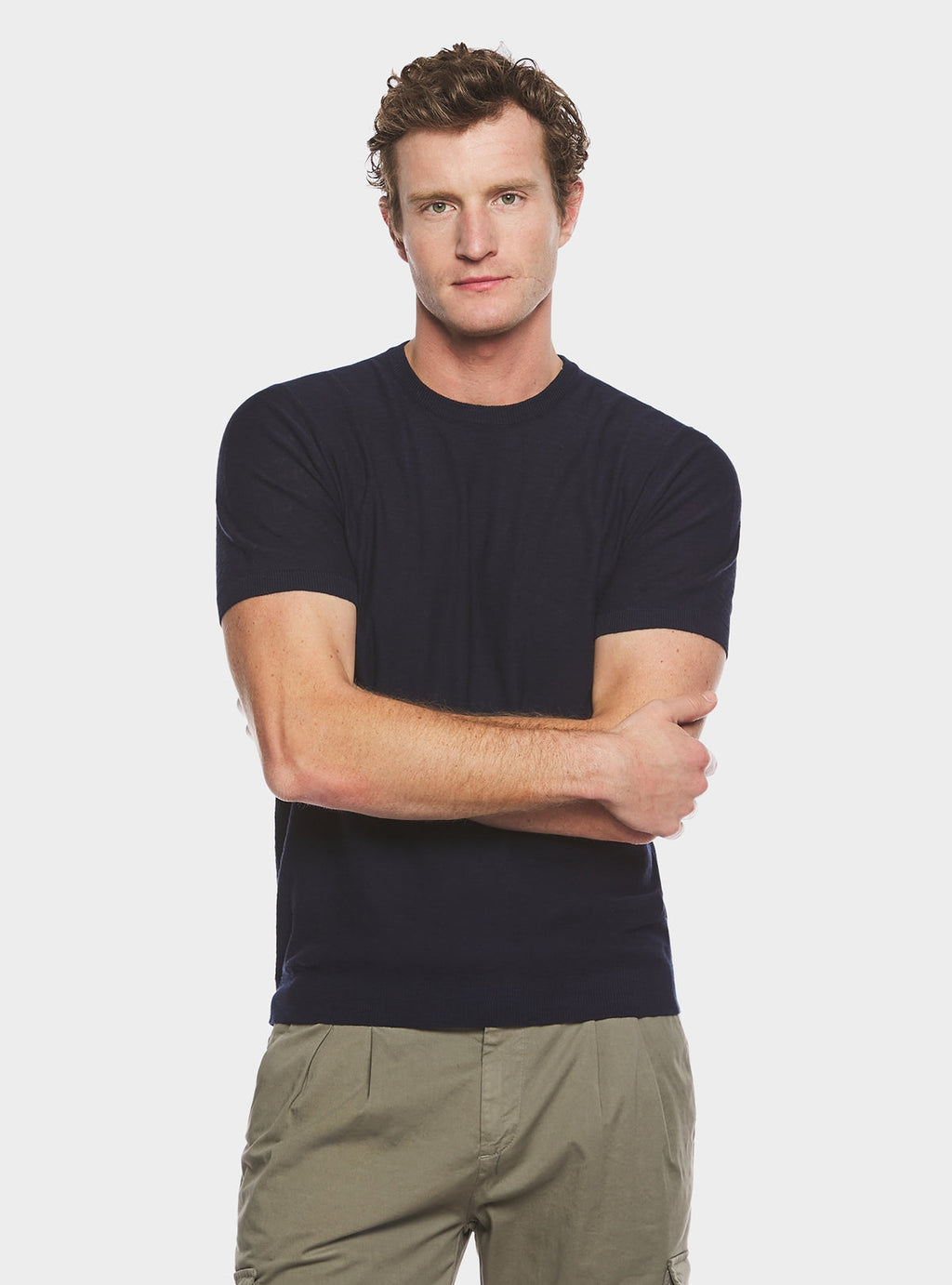 Maglia girocollo in cotone lino-2