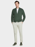 Maglia full zip a coste in puro cotone-0