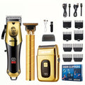 Golden Hair Clipper Razor Trimmer Set for Men-0