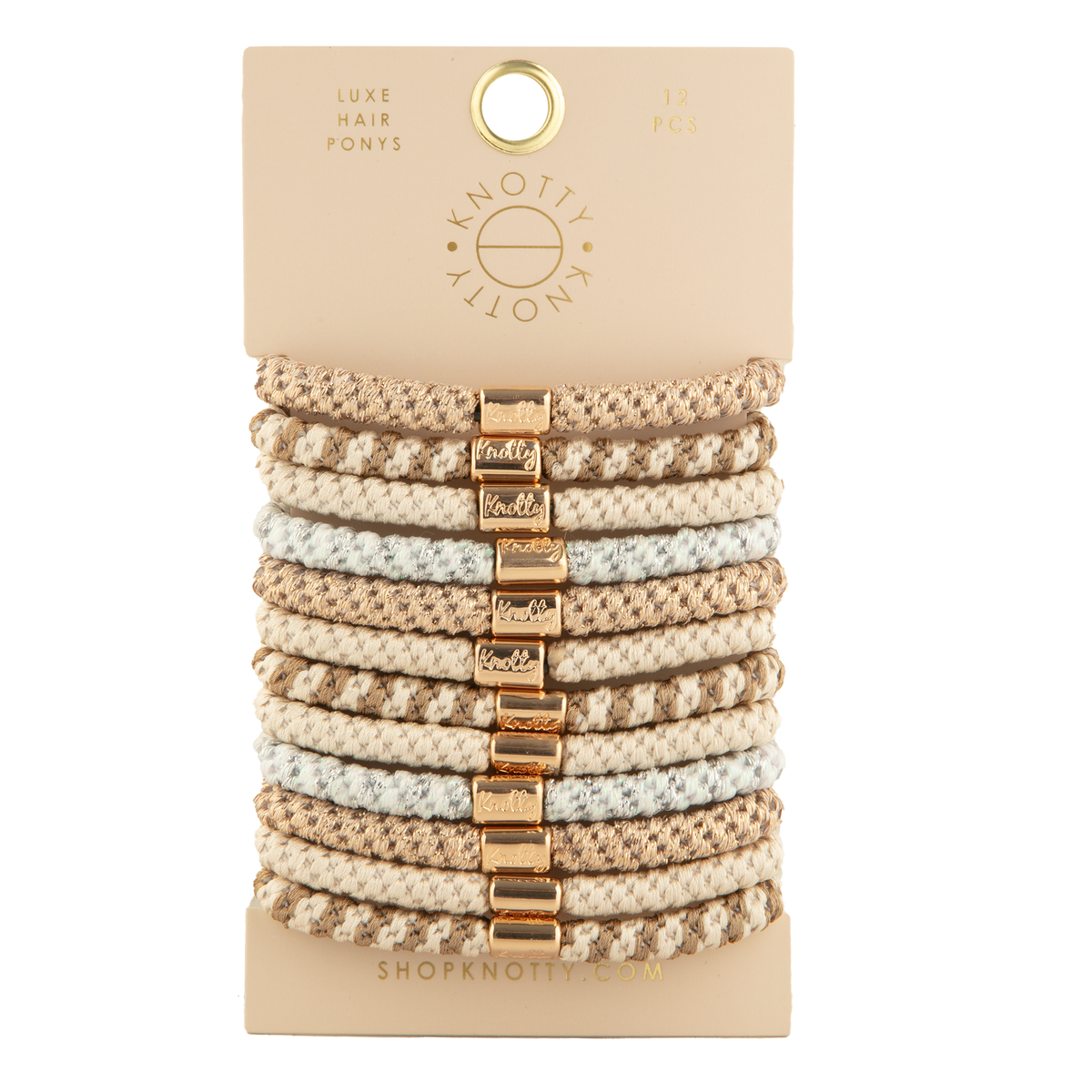 Luxe Hair Pony 12-Pack | Blonde Metallics-0