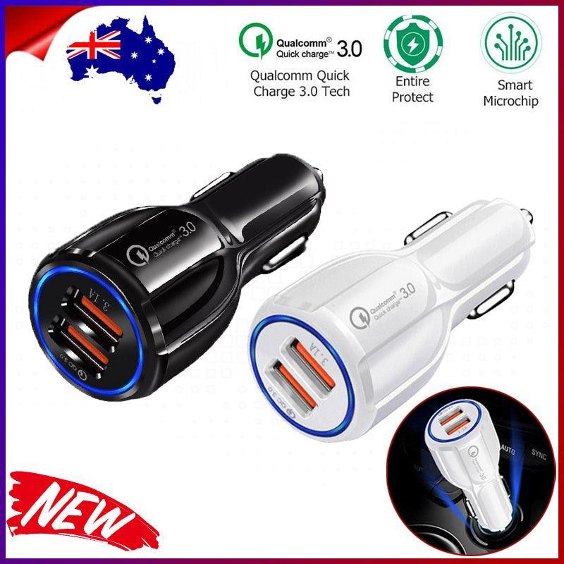 Fast Car Charger 30W Usb Dual Charger Qc3.0 For Iphone 13 12 11 Pro Max Samsung-2