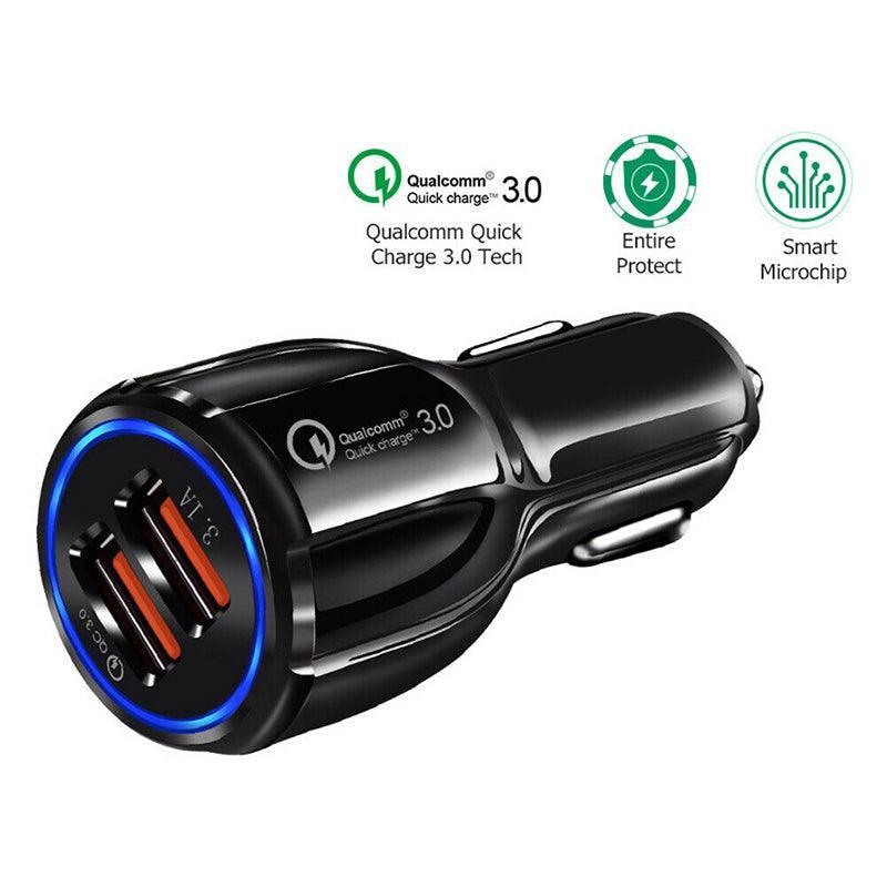 Fast Car Charger 30W Usb Dual Charger Qc3.0 For Iphone 13 12 11 Pro Max Samsung-3