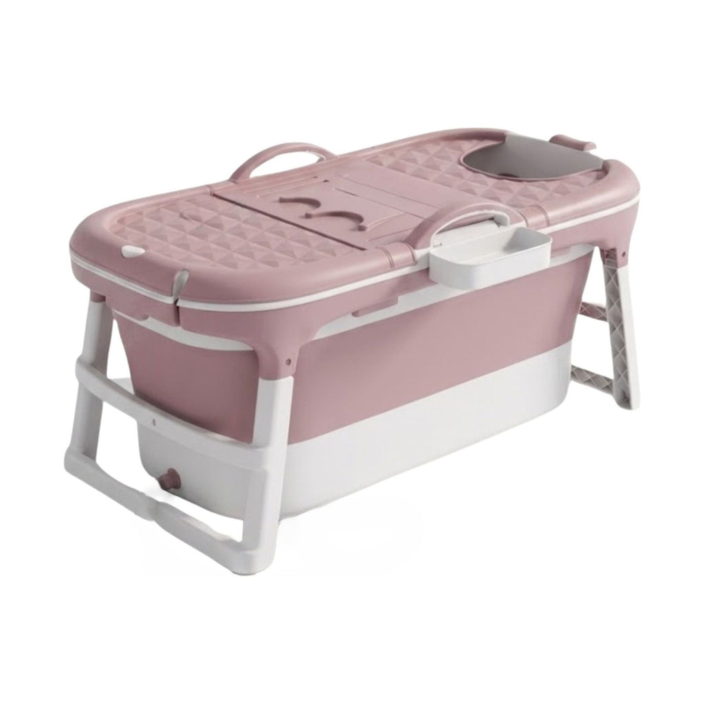 Foldable Bathtub Adult Collapsible Soaking Tub Pink-0