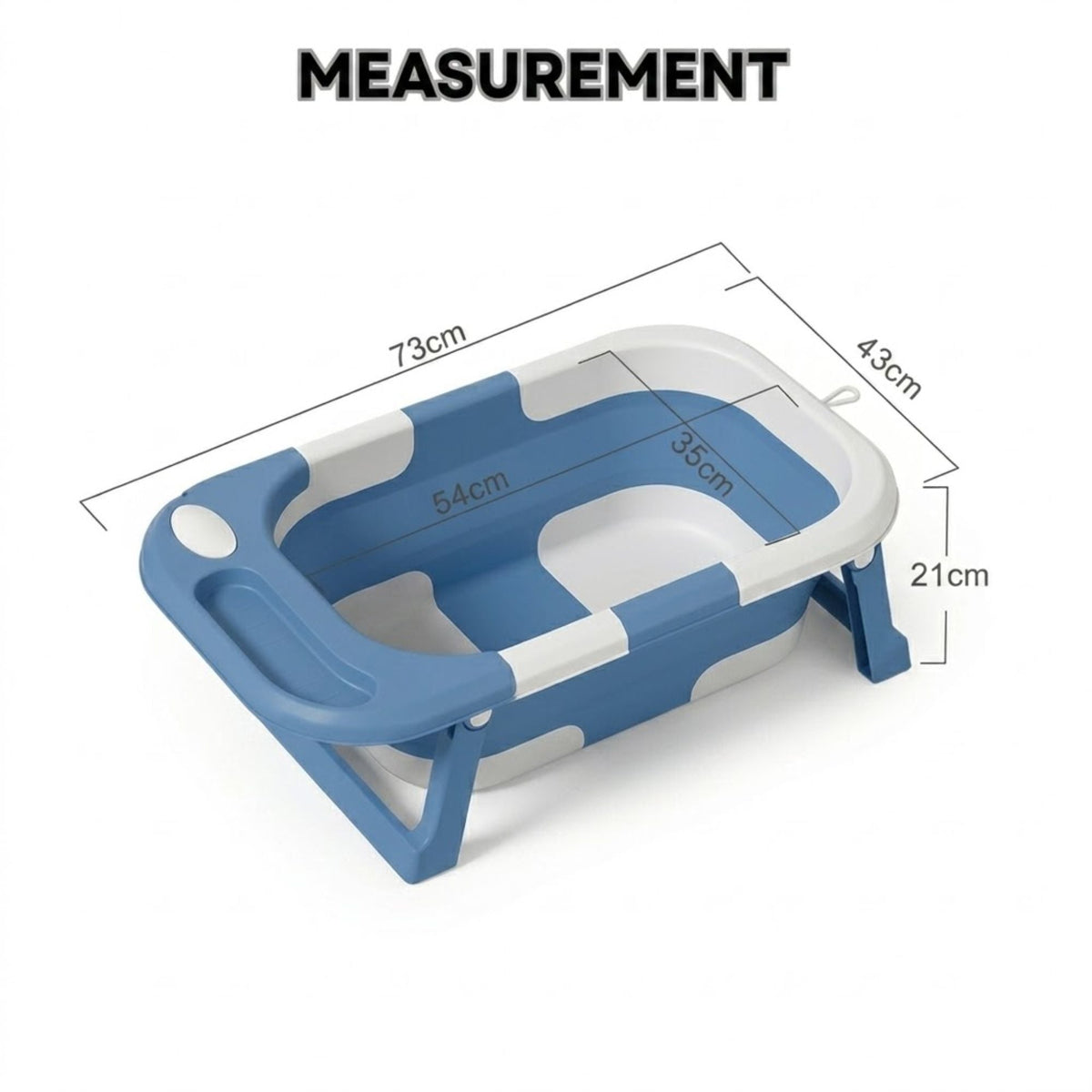 Foldable Baby Bath Tub for Infants and Toddlers Blue-2