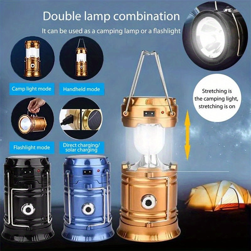 Multi-Functional Solar Handheld Camping Light LED Flashlight-4