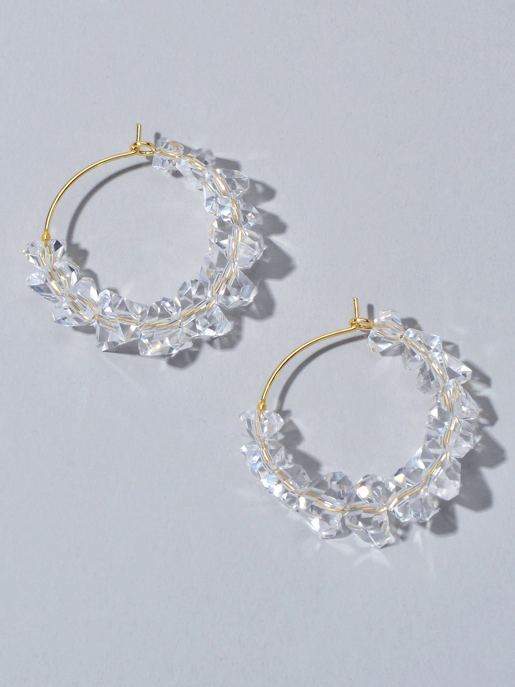 Ladies Jewellery Transparent Acrylic Beads Hoop Dangle Earrings Party Decoration-2