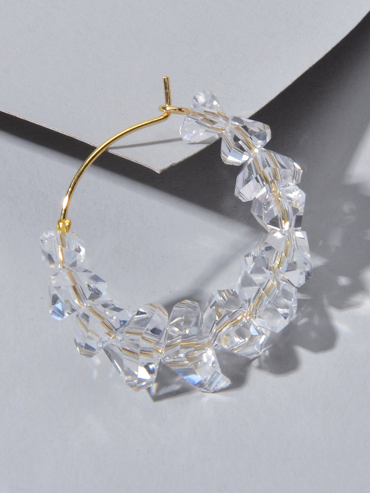 Ladies Jewellery Transparent Acrylic Beads Hoop Dangle Earrings Party Decoration-3