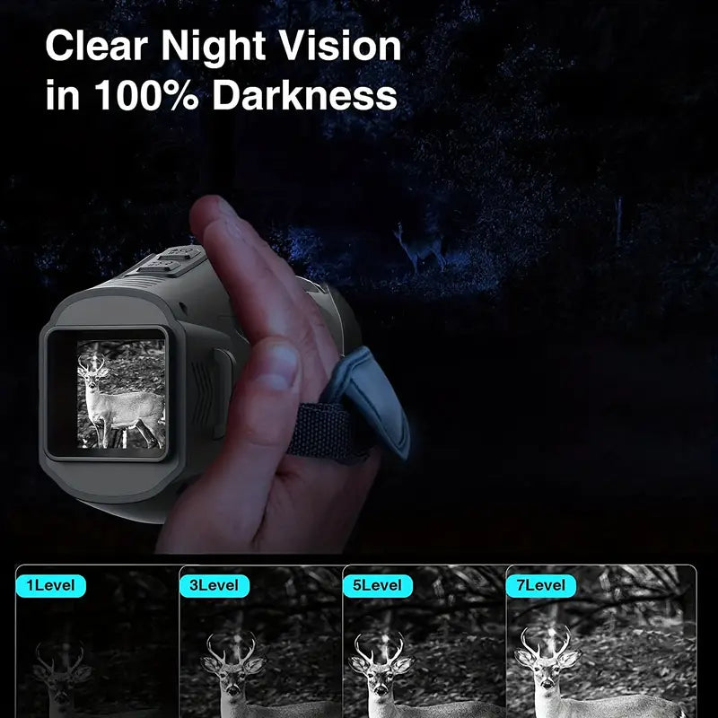 ABS R11 Night Vision Monocular - All Black Vision, 5x Digital Zoom, 984ft Range, 1080P Video, USB Charging-3