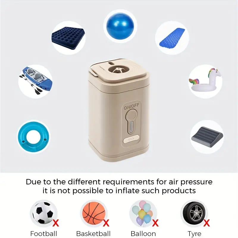 Khaki Portable Wireless Electric Air Pump-2
