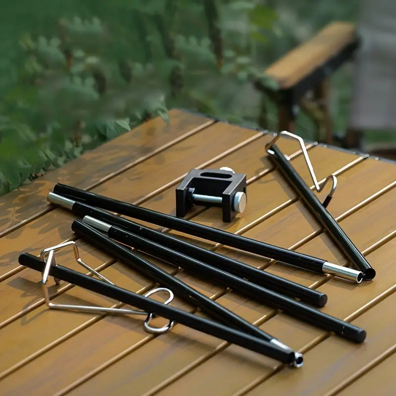 Portable Folding Lamp Pole - Lightweight Collapsible Aluminum Lantern Stand-2