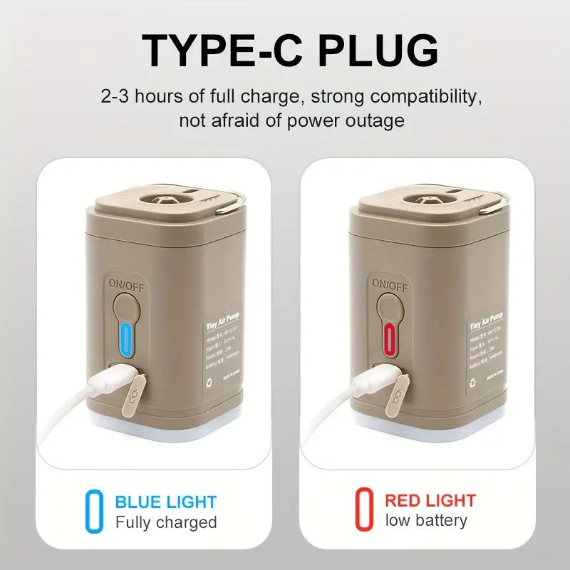 Khaki Portable Wireless Electric Air Pump-3