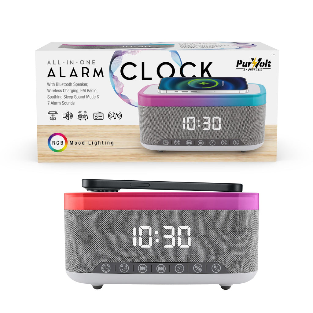 Desk-to-Bedside Power & Comfort Bundle – Sip & Charge 2-in-1 Mug Warmer + 5-in-1 Wireless Charging Alarm Clock Speaker-1