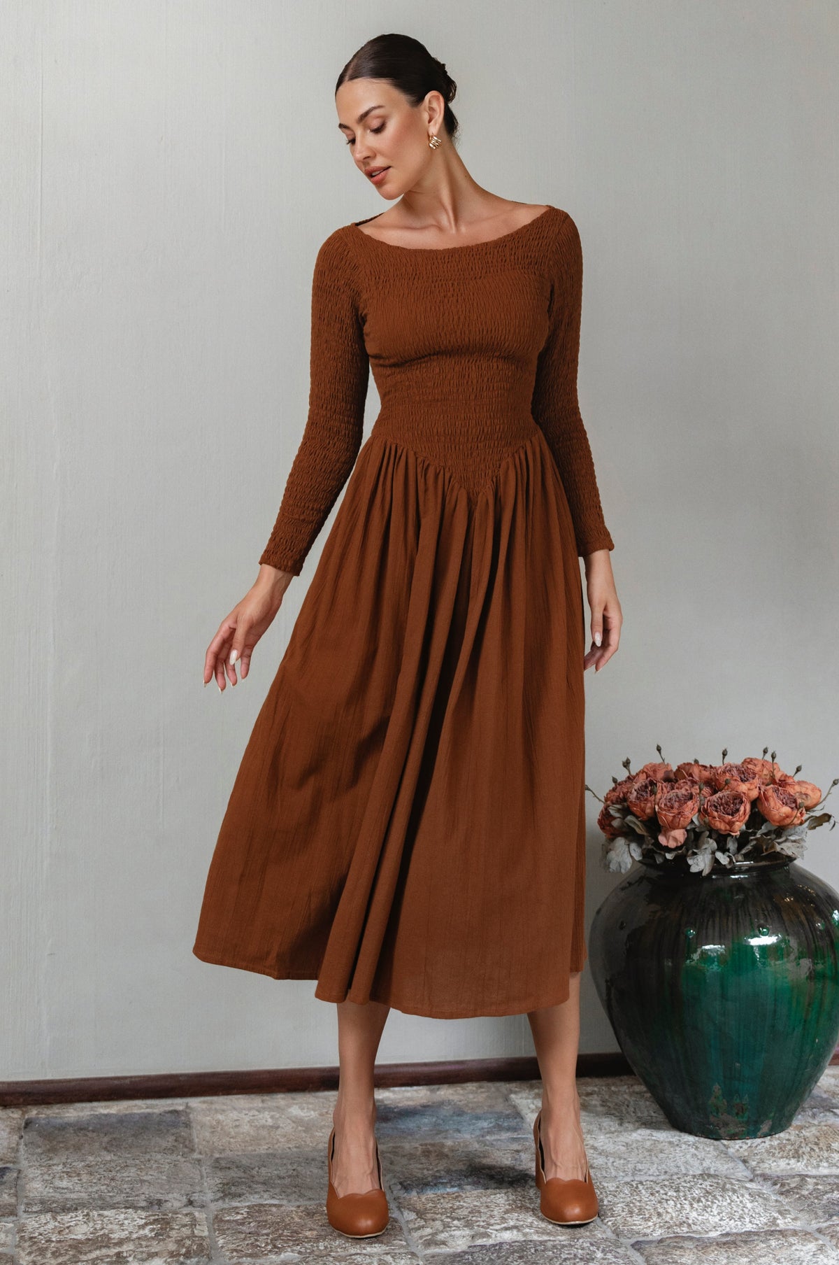 Chantilly Long Sleeve Smocked Dress