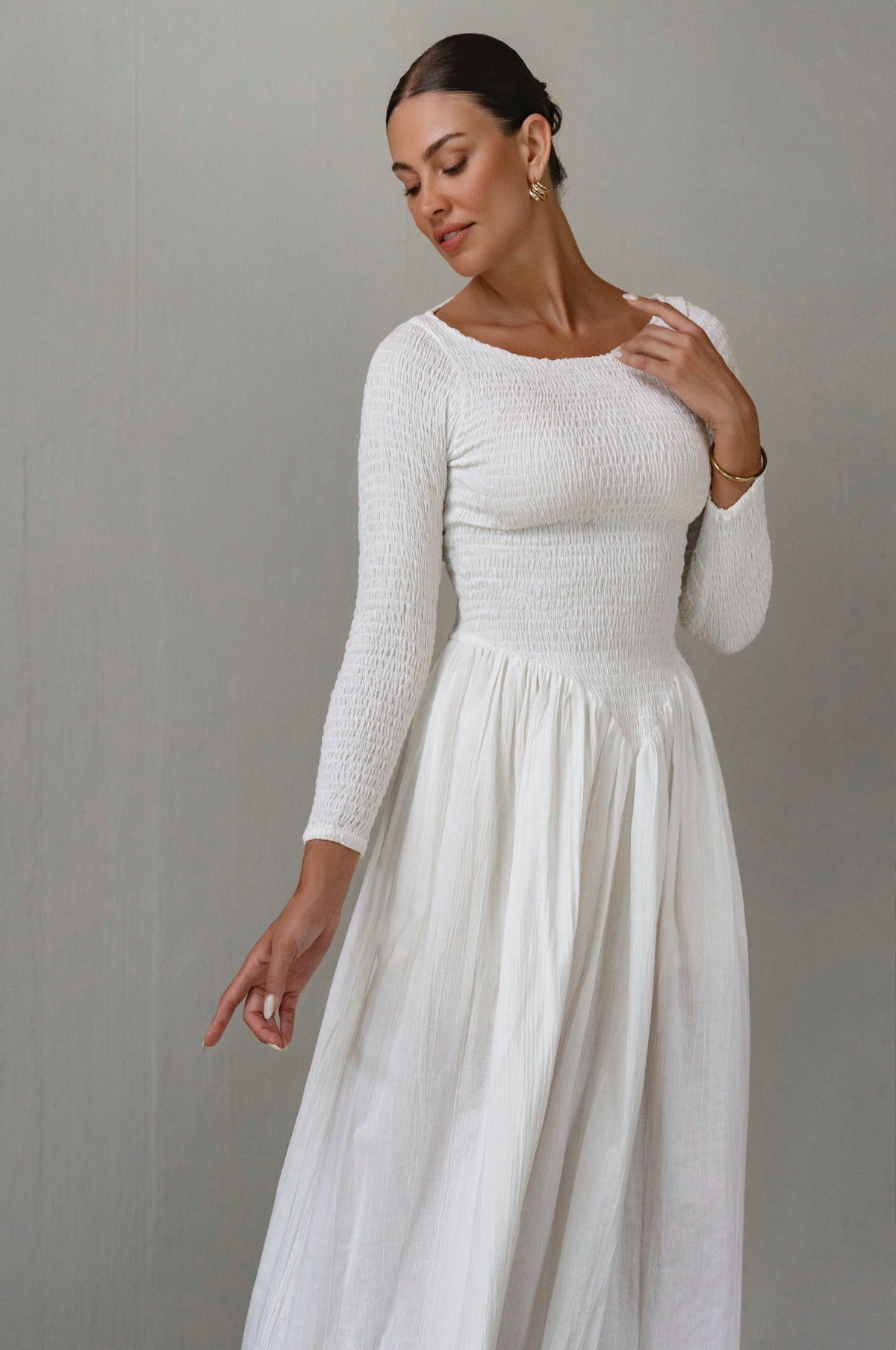 Chantilly Long Sleeve Smocked Dress