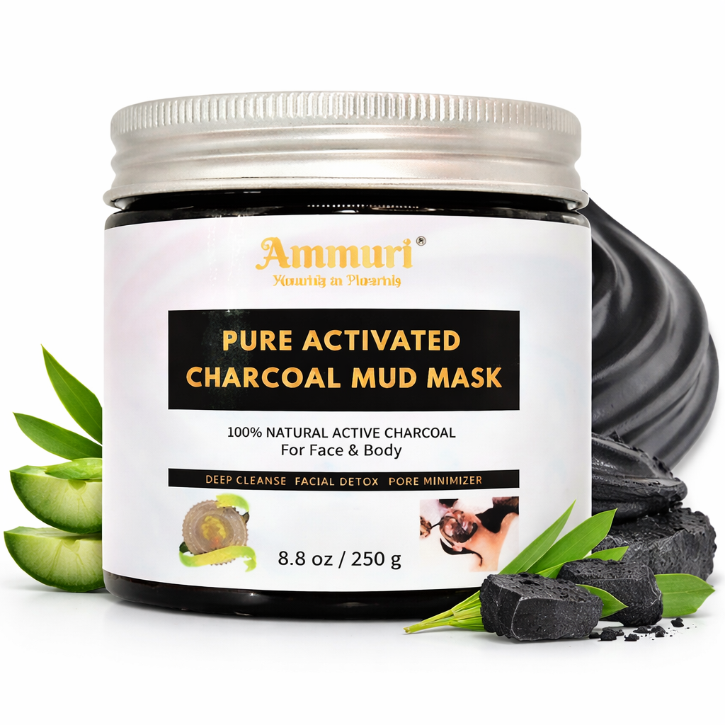 Activated Charcoal Mud Mask for Face & Body | Ammuri-1