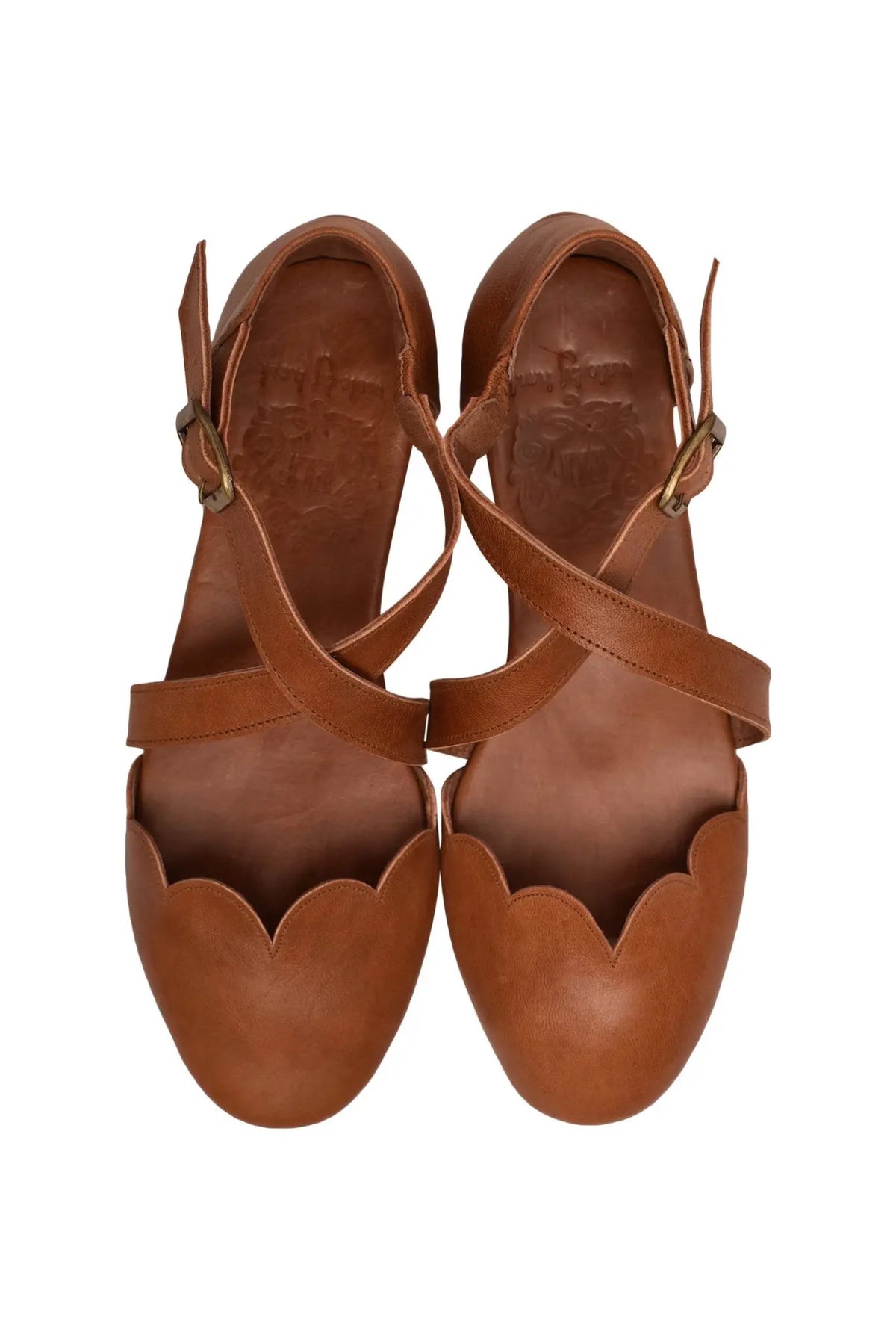 Mangrove Cross-Strap Leather Ballet Flats-4