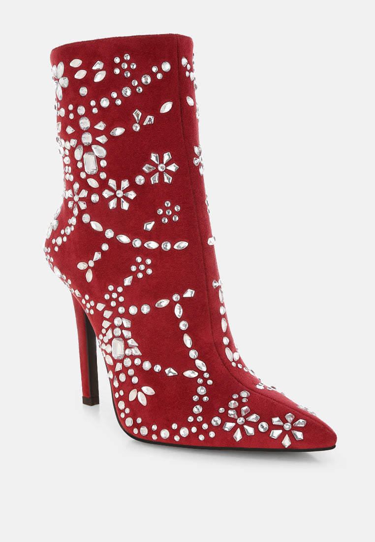 Dunari Diamante Embellished Microfiber Boots