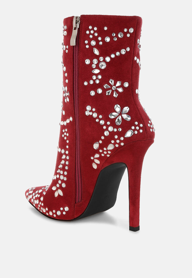 Dunari Diamante Embellished Microfiber Boots