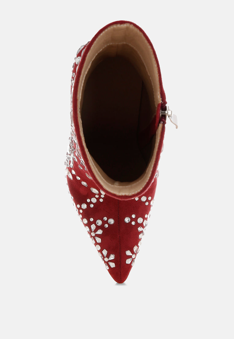 Dunari Diamante Embellished Microfiber Boots