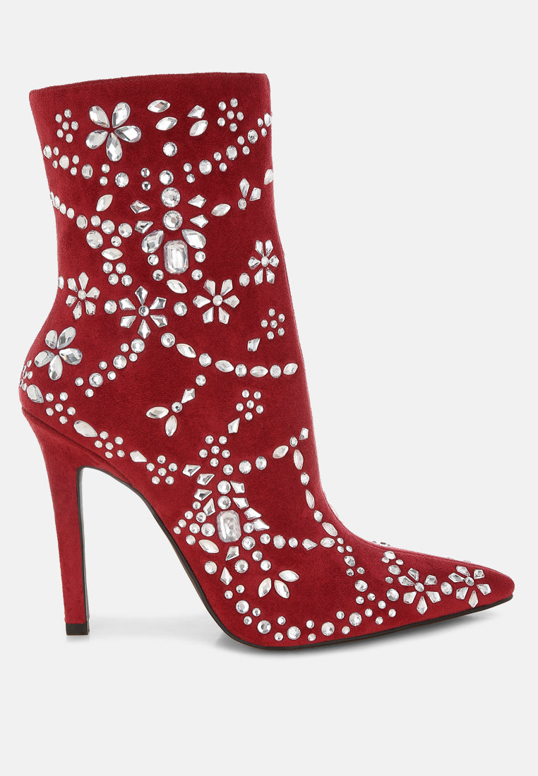 Dunari Diamante Embellished Microfiber Boots