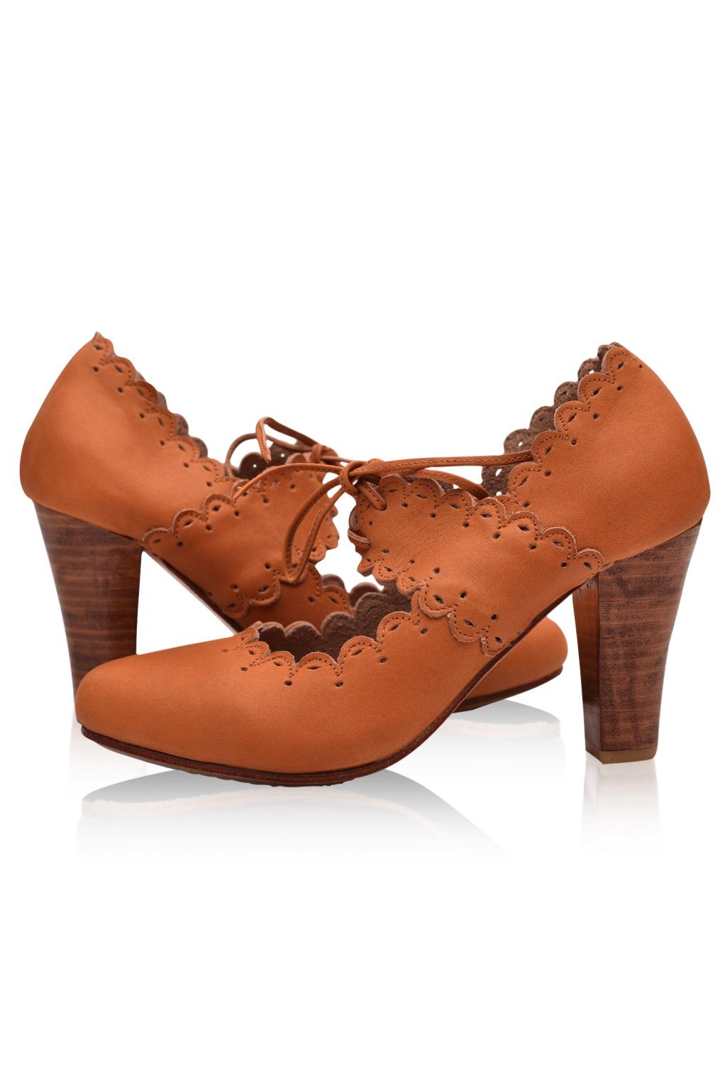 Paradise Bird Scalloped Leather Heels