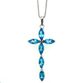Blue Topaz Pendant in .925 Sterling Silver - KSP 33553