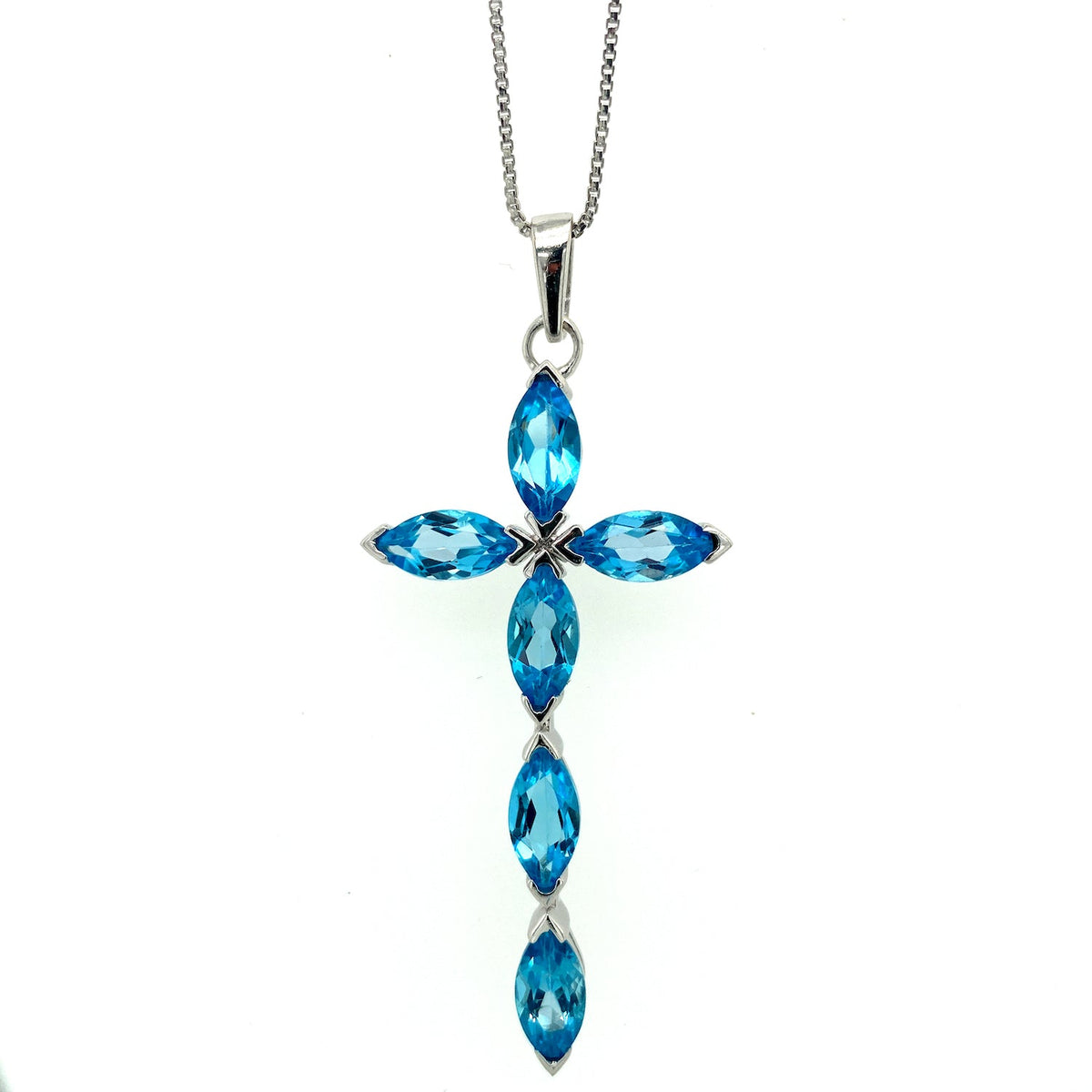 Blue Topaz Pendant in .925 Sterling Silver - KSP 33553