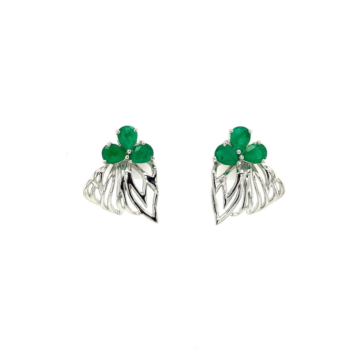 Emerald Earring in .925 Sterling Silver - KST 50870