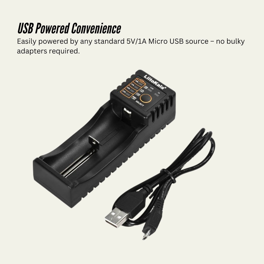 LiitoKala Lii-100 Smart Battery Charger - USB Output for 18650 AA AAA Li-ion NiMH-4