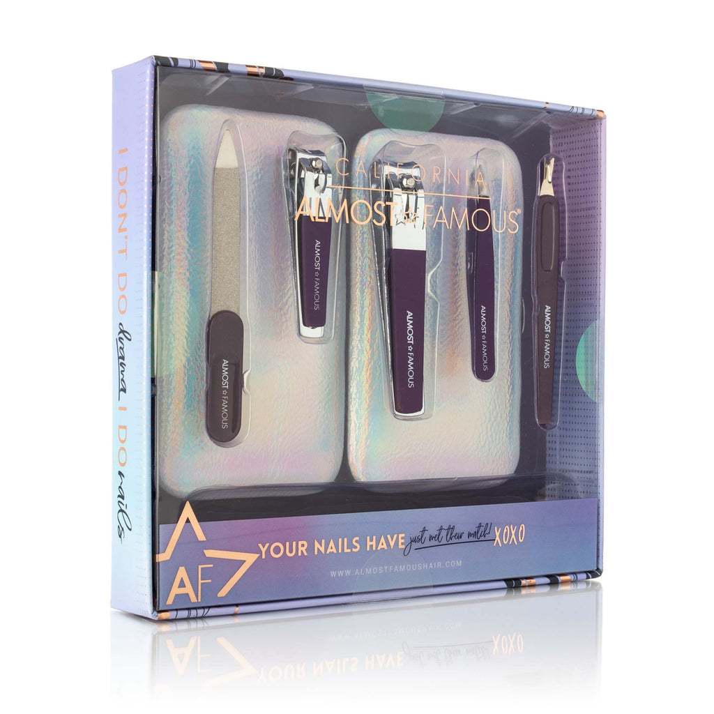 5pc Manicure Kit w/ Holographic Travel Case-1