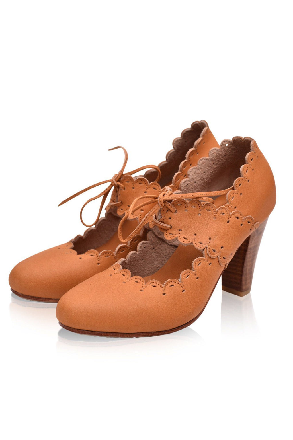 Paradise Bird Scalloped Leather Heels