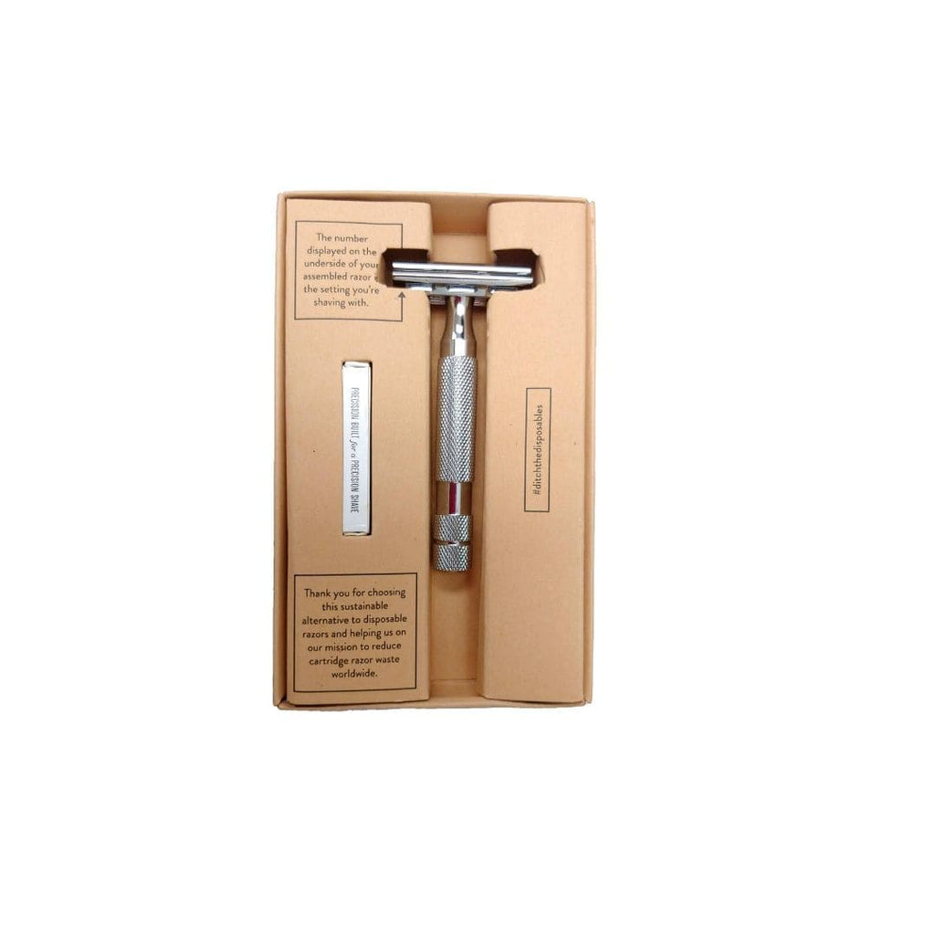 Rockwell 2C Adjustable DE Safety Razor - White Chrome (2 Settings)-4