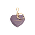 RB1082GY | Heart Charm Keychain Made in Italy in Genuine Dollar Grain Leather. Color: Purple-0