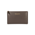 RB1090B | Made in Italy Toiletry Bag in Genuine Smooth Matte Leather. Color: Dark Brown-0