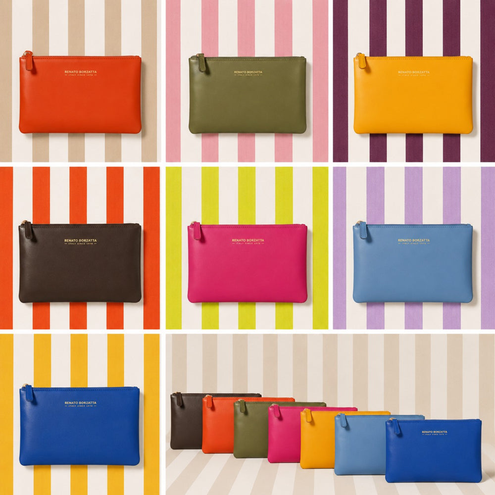RB1090B | Made in Italy Toiletry Bag in Genuine Smooth Matte Leather. Color: Dark Brown-2