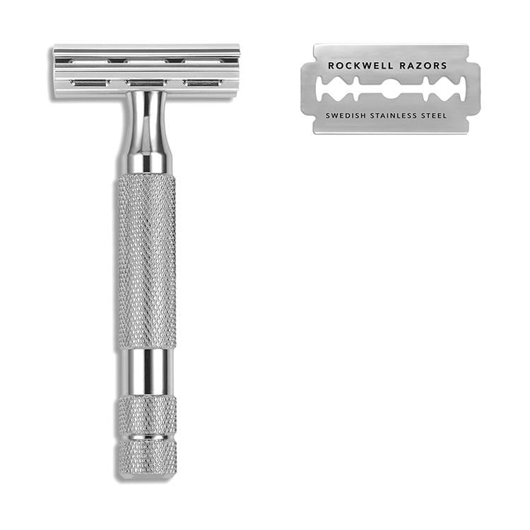 Rockwell 2C Adjustable DE Safety Razor - White Chrome (2 Settings)-0