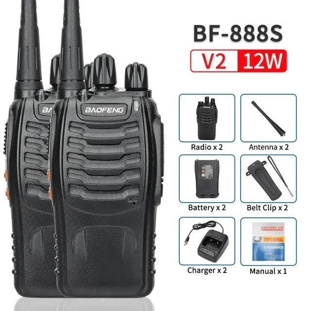 V2 Walkie Talkie Long Range Radio (2PCS BF-888S)-4