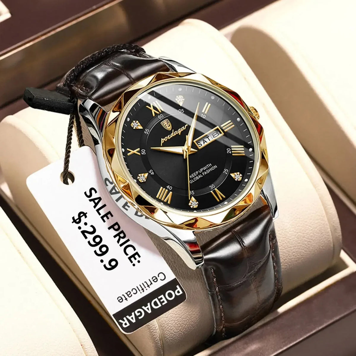 Color: Blue - POEDAGAR Luxury Business Man Wristwatch Waterproof Luminous Date Week Men Watch For M