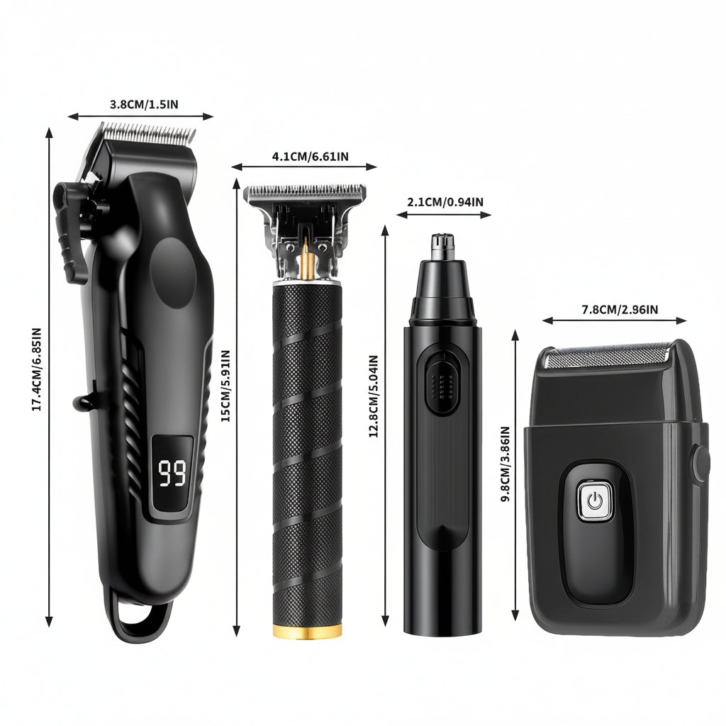 Men's Haircutting Kit USB Rechargeable Trimmer (4pcs)-1