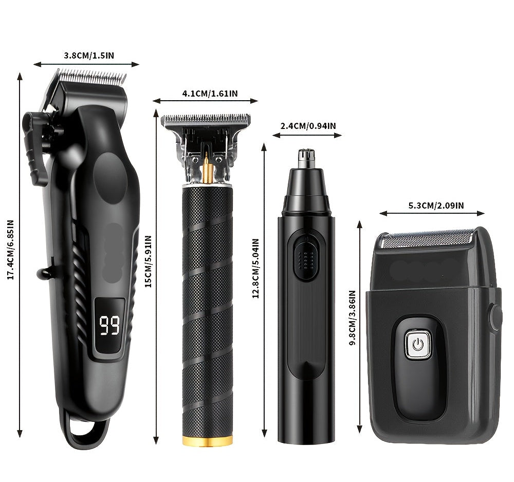 Men's Haircutting Kit USB Rechargeable Trimmer (4pcs)-2