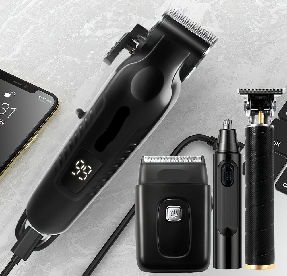 Men's Haircutting Kit USB Rechargeable Trimmer (4pcs)-1