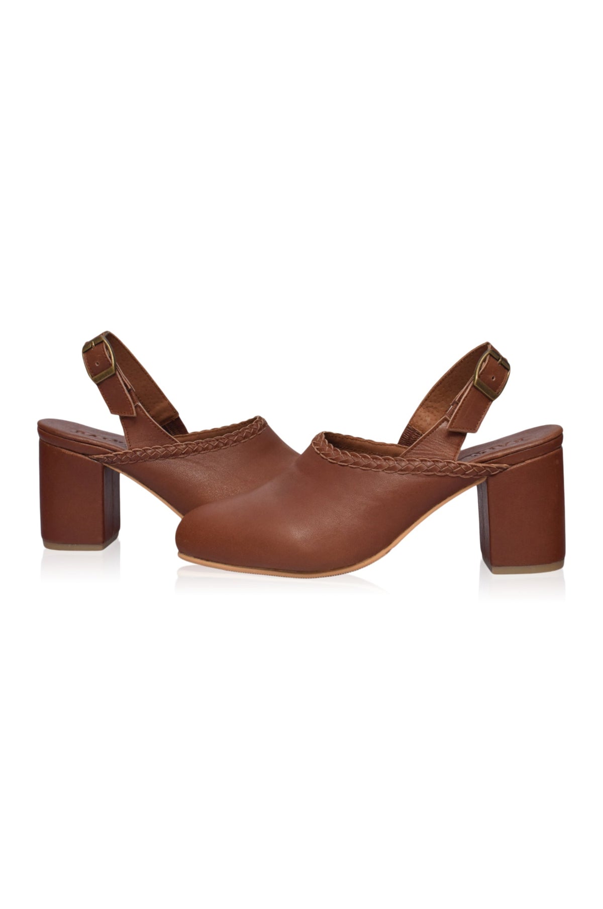 Savage Leather Slingback Heels