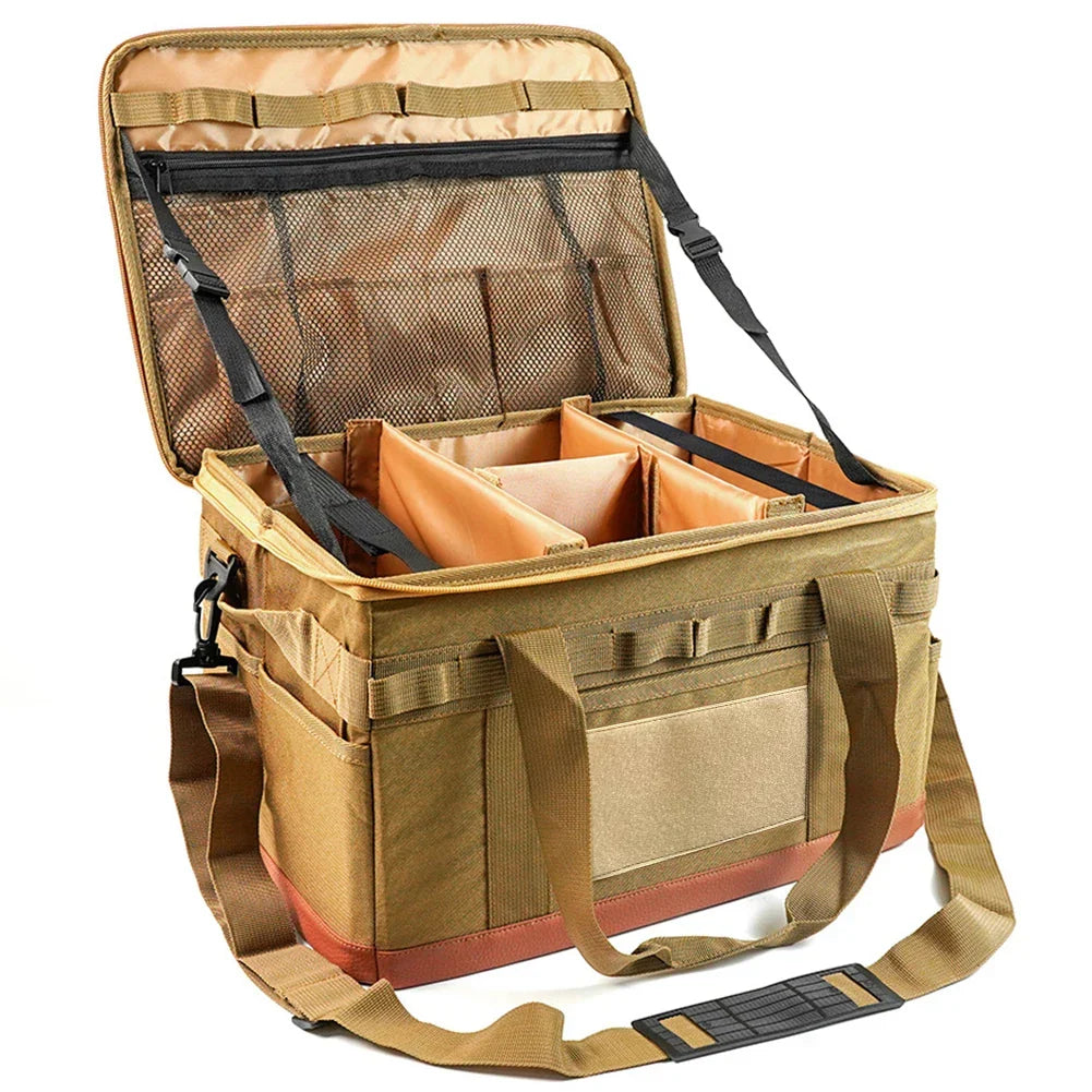 30L Camping Organizer  Storage Bag Khaki-0