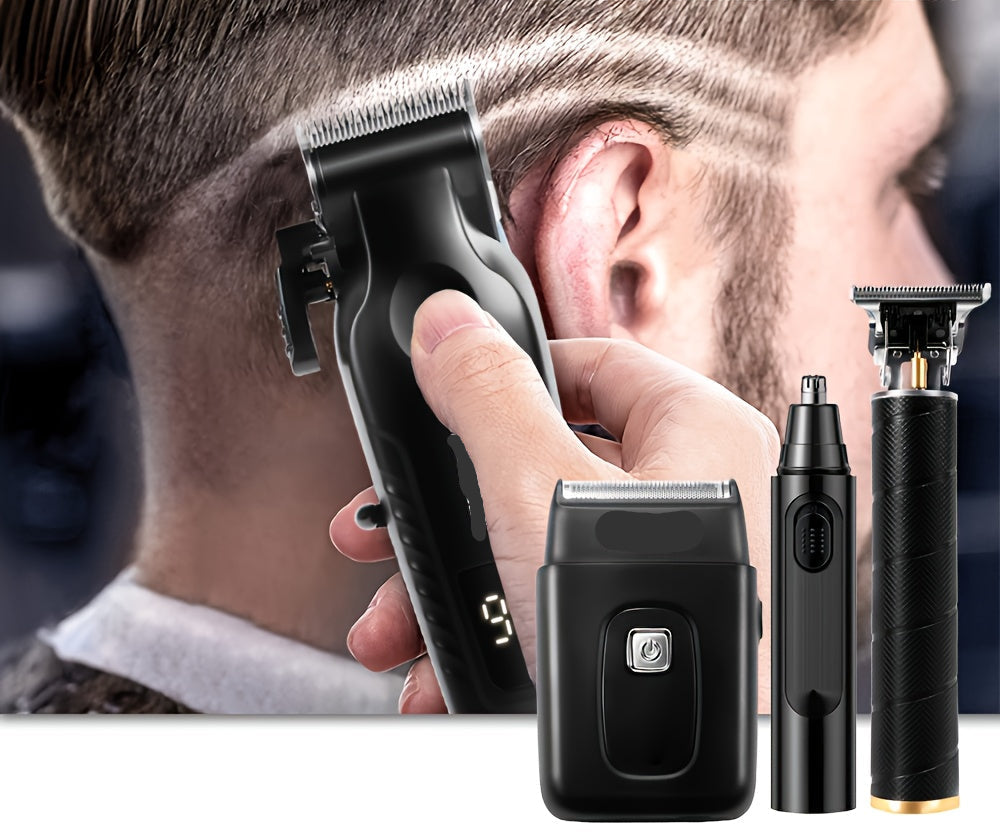 Men's Haircutting Kit USB Rechargeable Trimmer (4pcs)-3