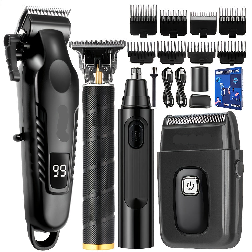 Men's Haircutting Kit USB Rechargeable Trimmer (4pcs)-0