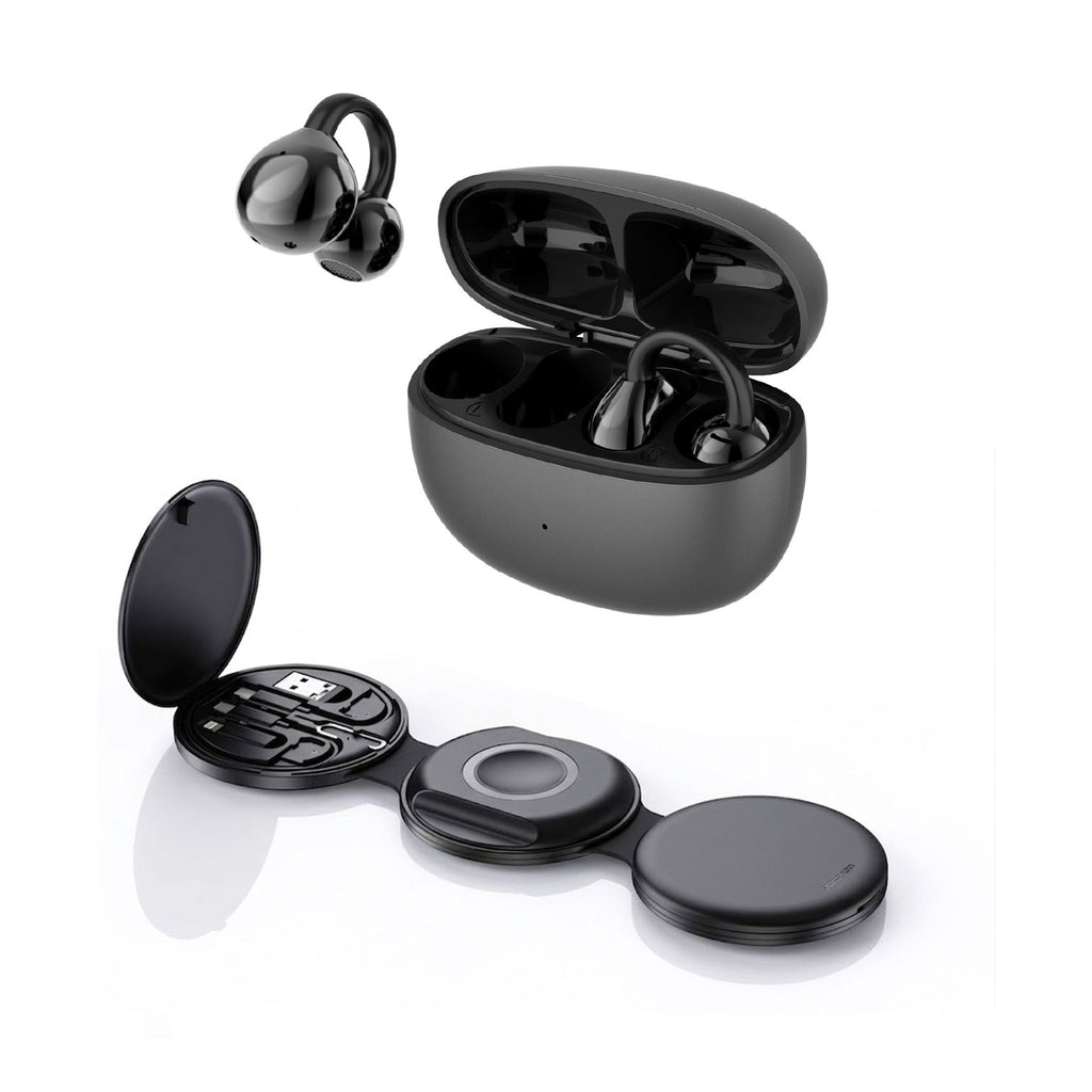 Power & Sound Essentials Bundle – 5-in-1 Folding Wireless Charging Station + True Wireless Earbuds-0