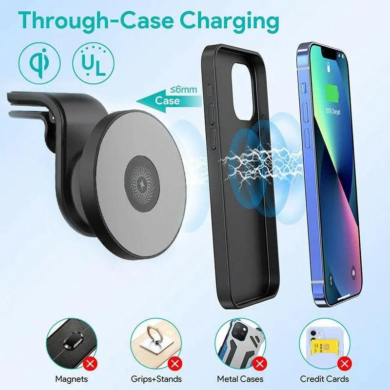 Wireless 15W Magnetic Car Mount Holder Charger For Iphone 13 12 Pro Max Magsafe-4