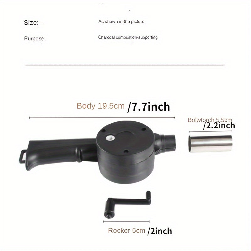 Portable Manual Bbq Blower Handheld Grill Fan-4