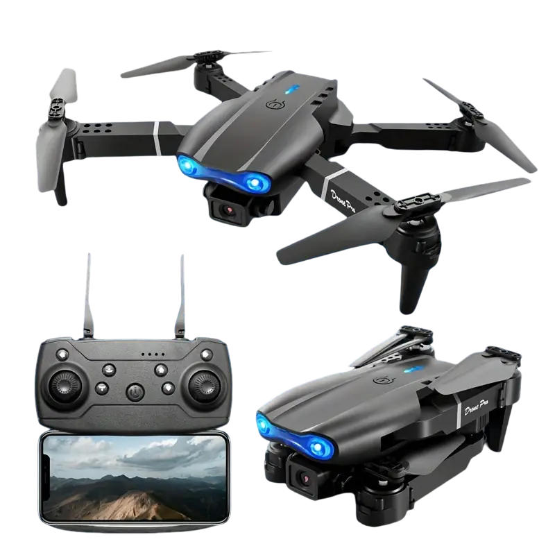 Foldable RC Drone with HD Camera & Altitude Hold - Black-0