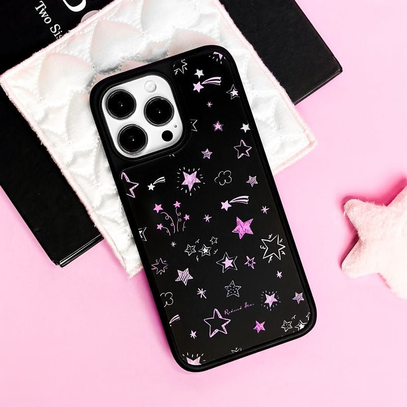 Casey Reduced Star Pink Twinkling Stars AG Matte Phone Case – Magnetic Anti-Fingerprint Protective Cover-1